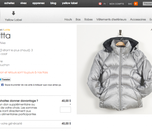 Achetez mon manteau et donnez à ceux qui en ont besoin grâce au programme Yellow Label de Lolë!