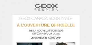 Célébrez la toute nouvelle boutique Geox du Carrefour Laval avec moi… & un super concours!
